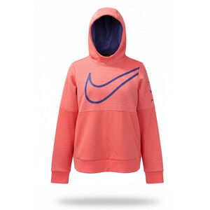 Nike Dri-FIT Hoodie Girls XL Pink Pullover Swoosh Logo Long Sleeve